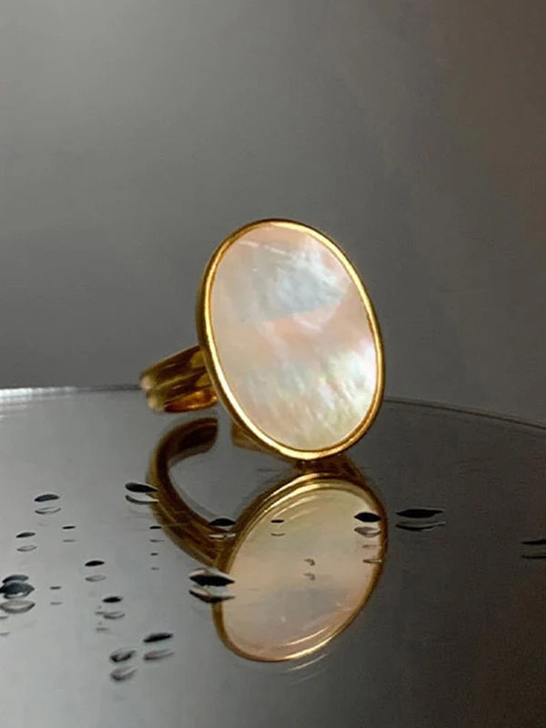 Adjustable Mother-Of-Pearl Geometric Rings Accessories - Image 8