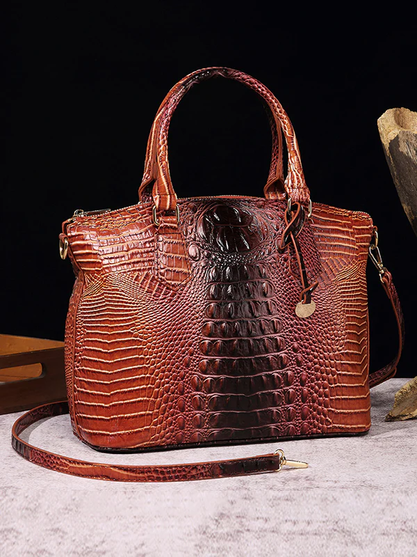 Alligator Print Pleated Split-Joint Bags Handbags - Image 10