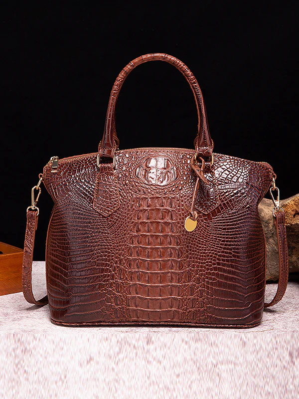 Alligator Print Pleated Split-Joint Bags Handbags - Image 11