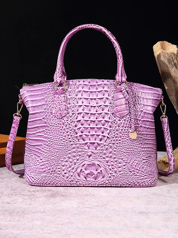 Alligator Print Pleated Split-Joint Bags Handbags - Image 12