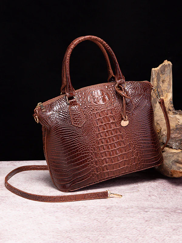 Alligator Print Pleated Split-Joint Bags Handbags - Image 13