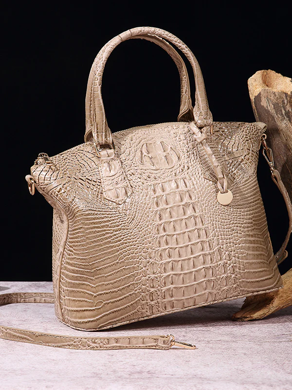 Alligator Print Pleated Split-Joint Bags Handbags - Image 15
