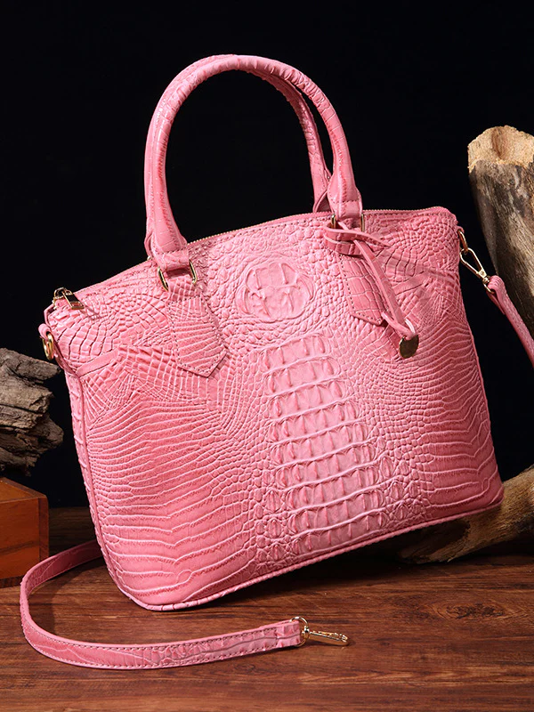 Alligator Print Pleated Split-Joint Bags Handbags - Image 17