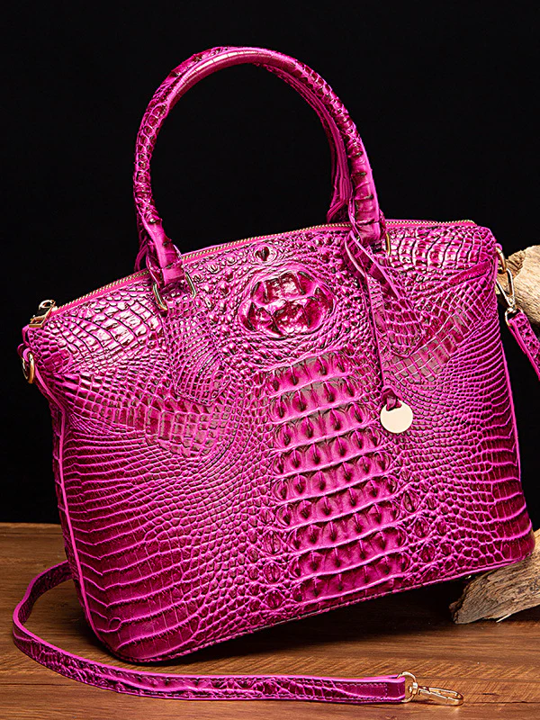 Alligator Print Pleated Split-Joint Bags Handbags - Image 19