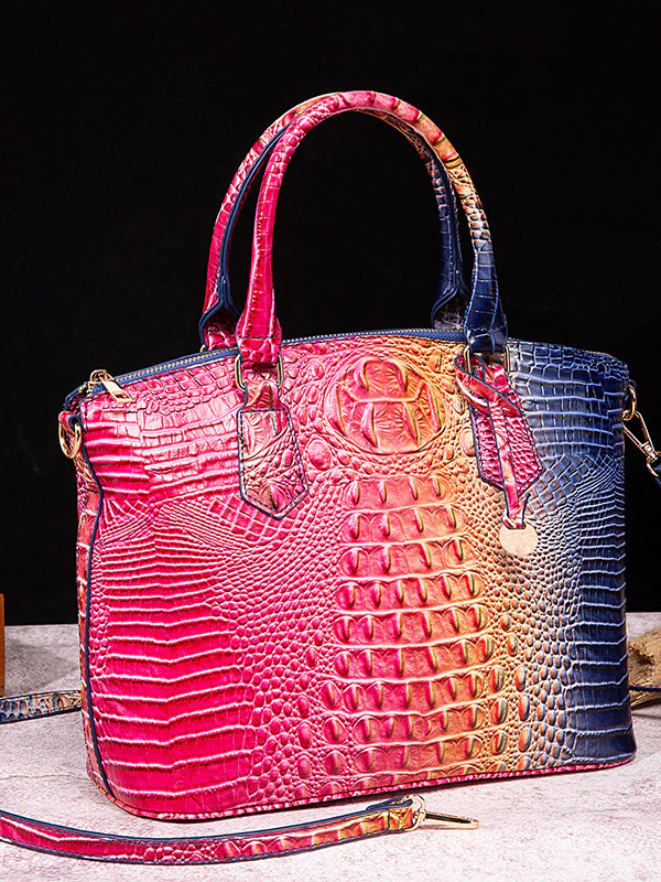 Alligator Print Pleated Split-Joint Bags Handbags - Image 2