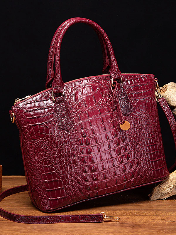 Alligator Print Pleated Split-Joint Bags Handbags - Image 20