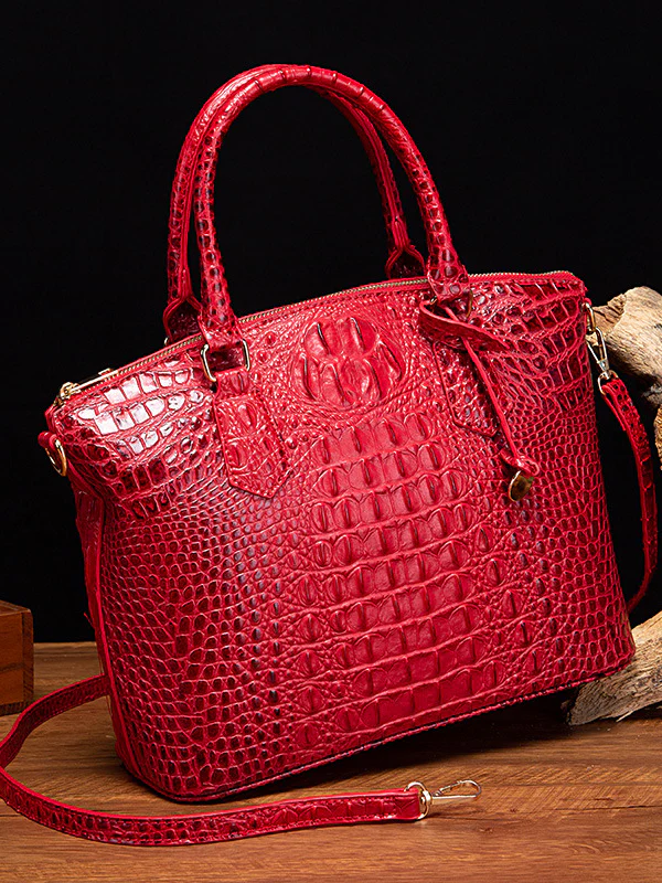 Alligator Print Pleated Split-Joint Bags Handbags - Image 21