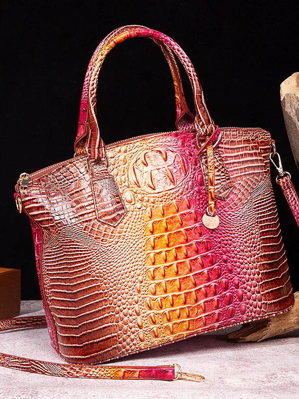 Alligator Print Pleated Split-Joint Bags Handbags - Image 25