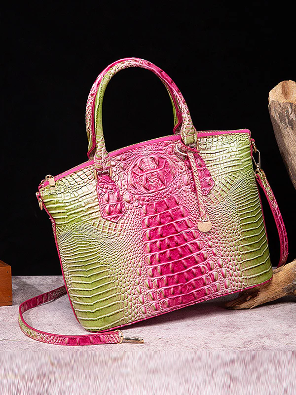 Alligator Print Pleated Split-Joint Bags Handbags - Image 27