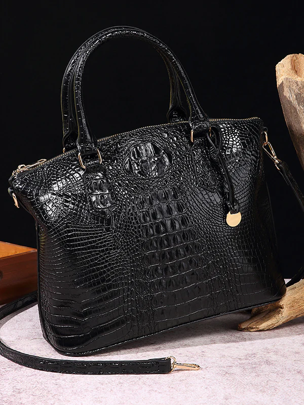 Alligator Print Pleated Split-Joint Bags Handbags - Image 31