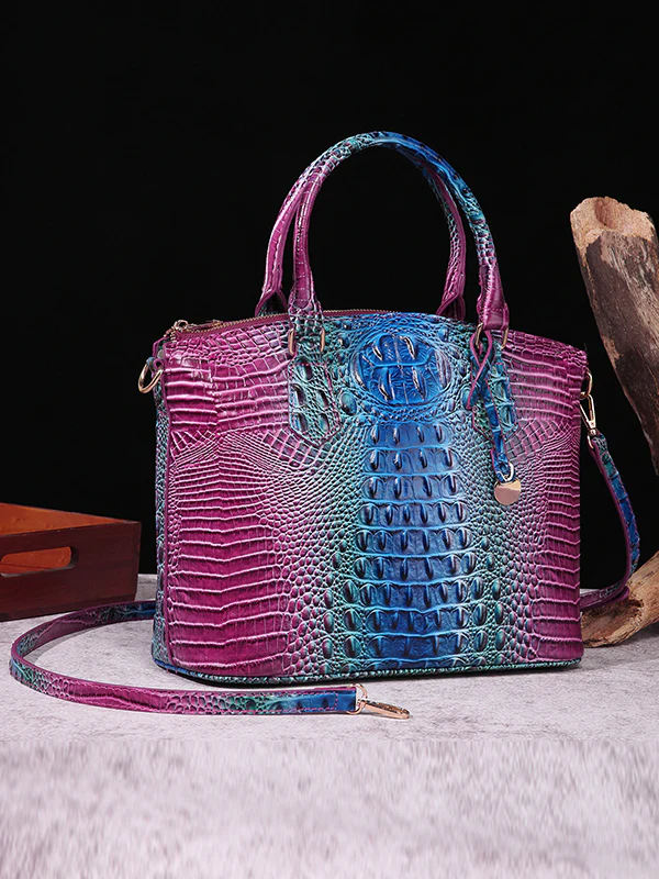 Alligator Print Pleated Split-Joint Bags Handbags - Image 5