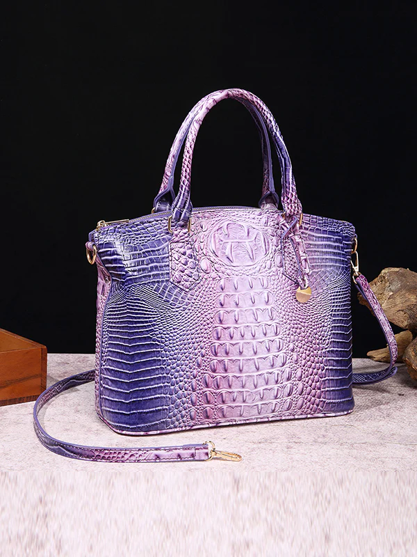 Alligator Print Pleated Split-Joint Bags Handbags - Image 6