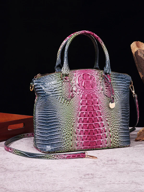Alligator Print Pleated Split-Joint Bags Handbags - Image 7