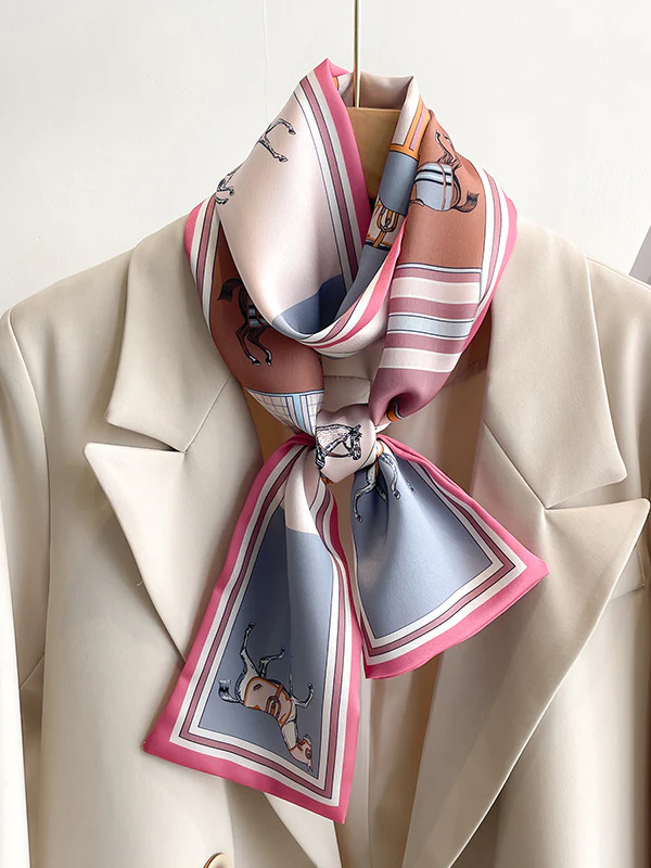 Animal Printed Striped Scarf - Image 11