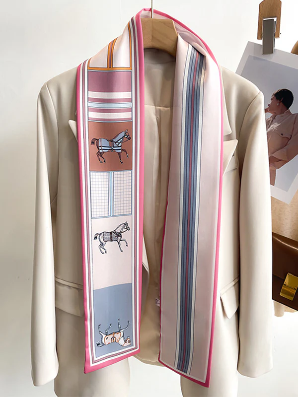 Animal Printed Striped Scarf - Image 12