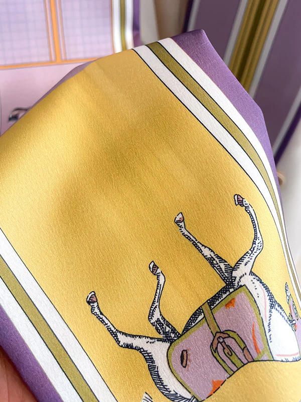 Animal Printed Striped Scarf - Image 15