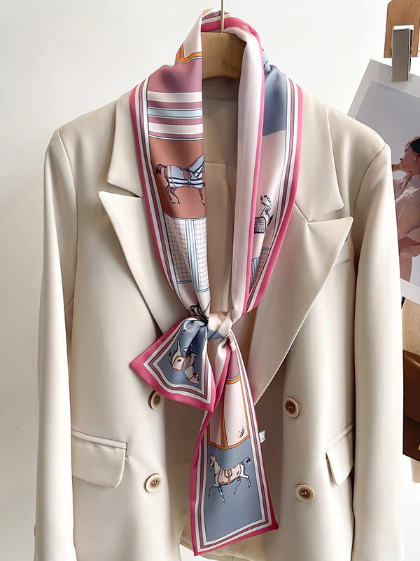 Animal Printed Striped Scarf - Image 2