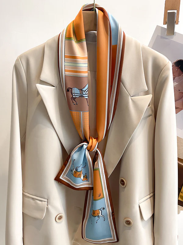 Animal Printed Striped Scarf - Image 3