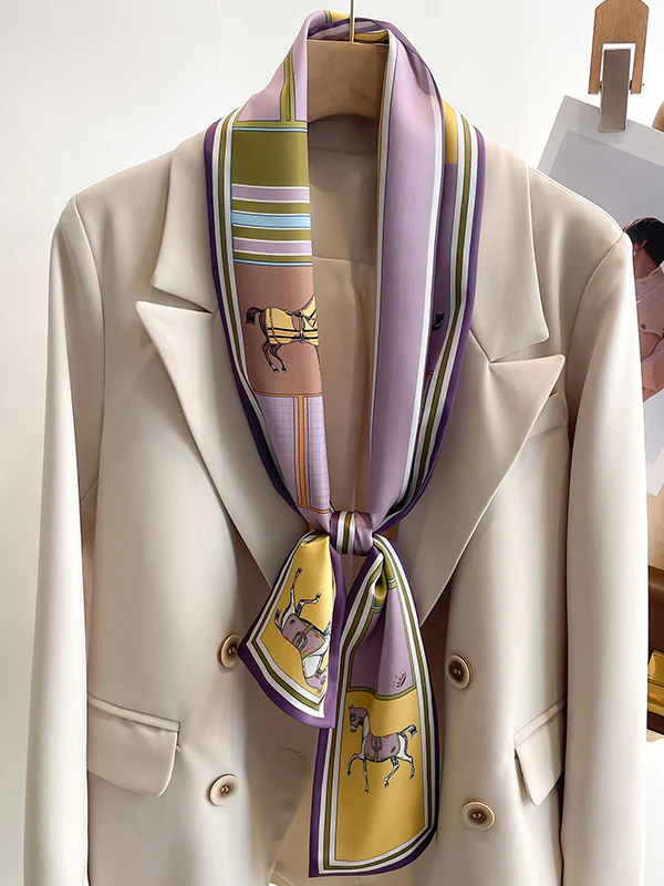 Animal Printed Striped Scarf - Image 4