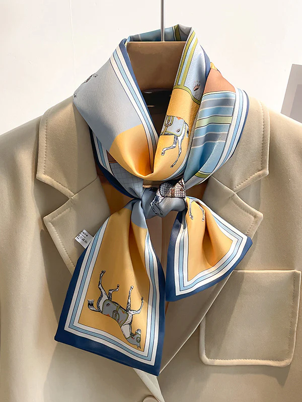 Animal Printed Striped Scarf - Image 8