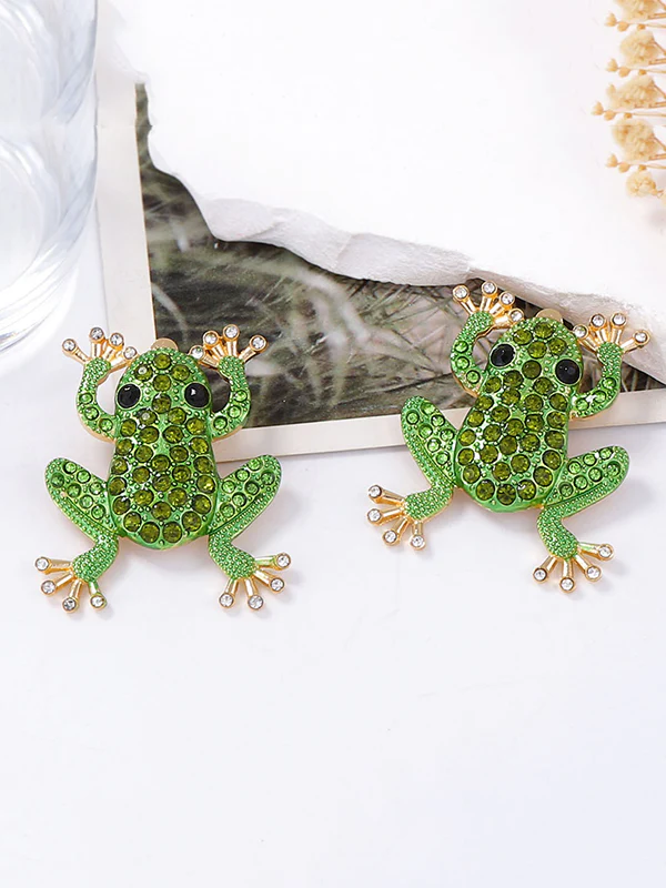 Animal Shape Rhinestone Shiny Earrings Accessories - Image 3
