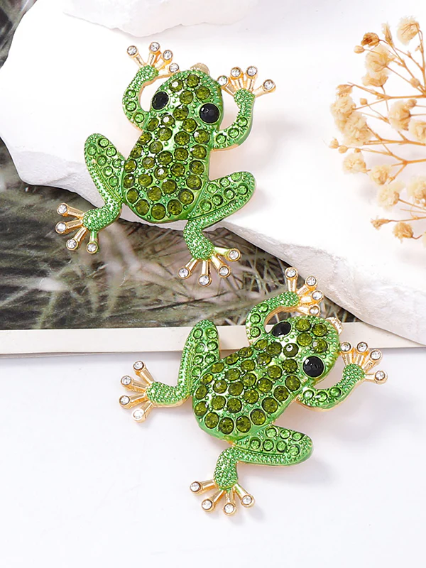 Animal Shape Rhinestone Shiny Earrings Accessories - Image 4