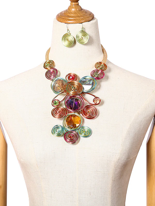 Artisan Gemstone Wirework Necklace & Earring Set - Image 11