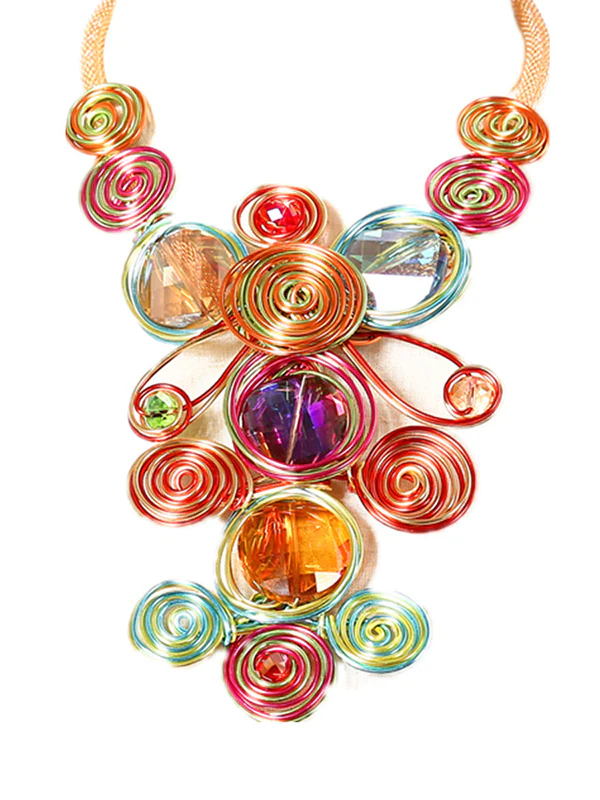 Artisan Gemstone Wirework Necklace & Earring Set - Image 12