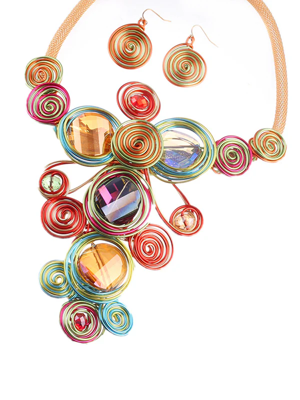 Artisan Gemstone Wirework Necklace & Earring Set - Image 13