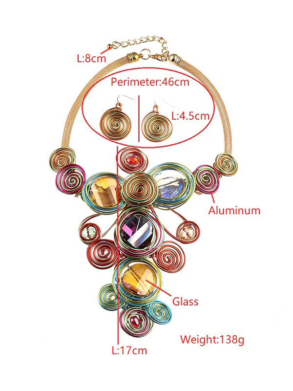 Artisan Gemstone Wirework Necklace & Earring Set - Image 15
