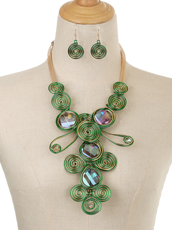 Artisan Gemstone Wirework Necklace & Earring Set - Image 7