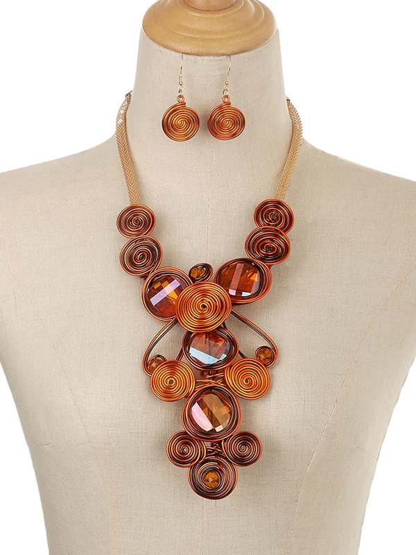 Artisan Gemstone Wirework Necklace & Earring Set - Image 8