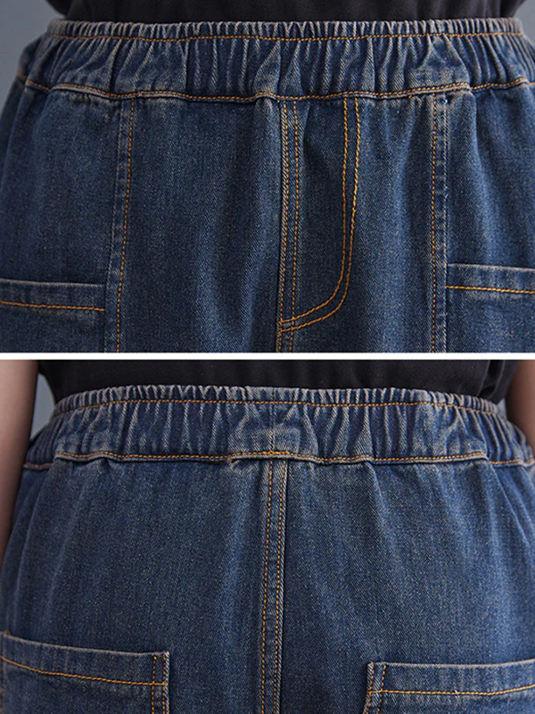 Artistic Retro Loose Elasticity Jean Pants - Image 6