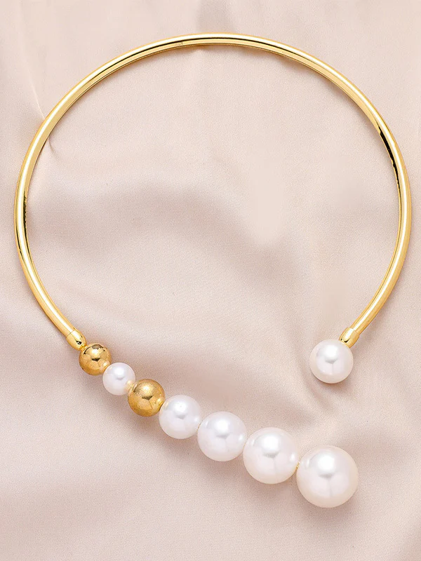 Asymmetric Beaded Geometric Dainty Necklace Necklaces Accessories - Image 3