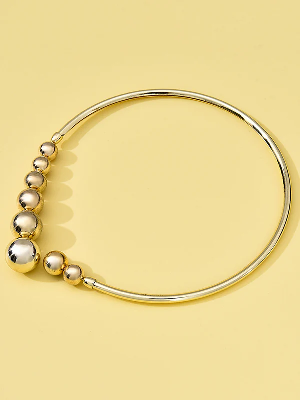 Asymmetric Beaded Solid Color Dainty Necklace Necklaces Accessories - Image 2