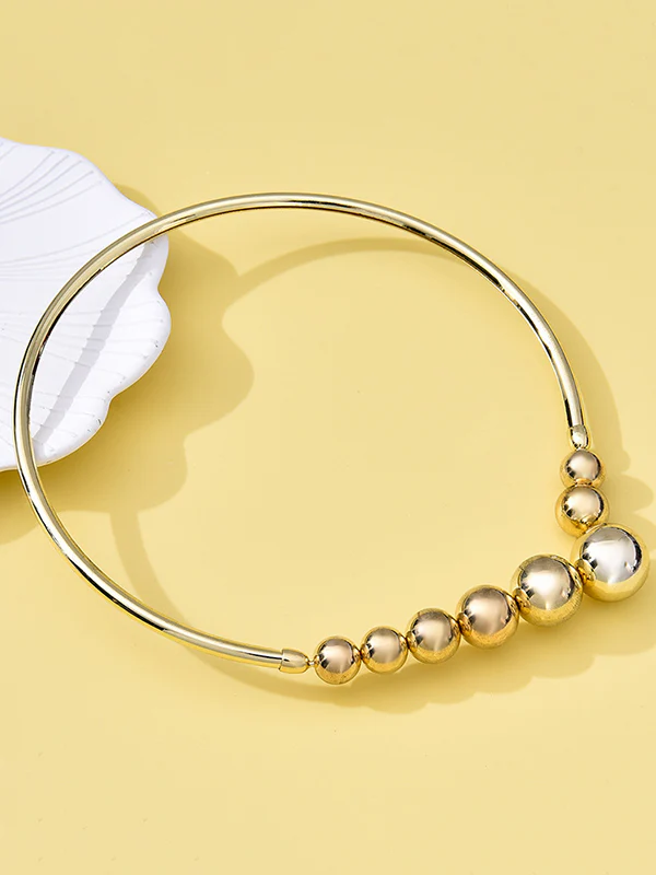 Asymmetric Beaded Solid Color Dainty Necklace Necklaces Accessories - Image 3