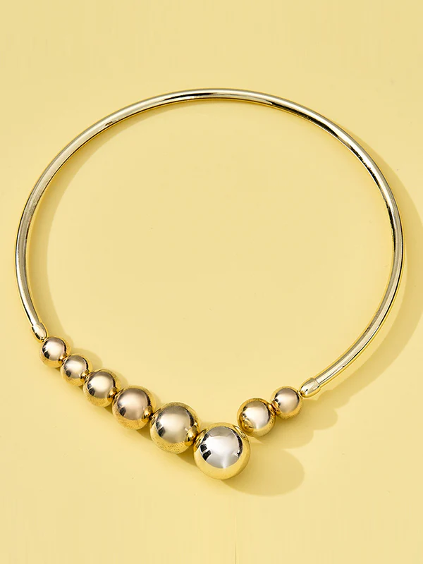 Asymmetric Beaded Solid Color Dainty Necklace Necklaces Accessories - Image 4