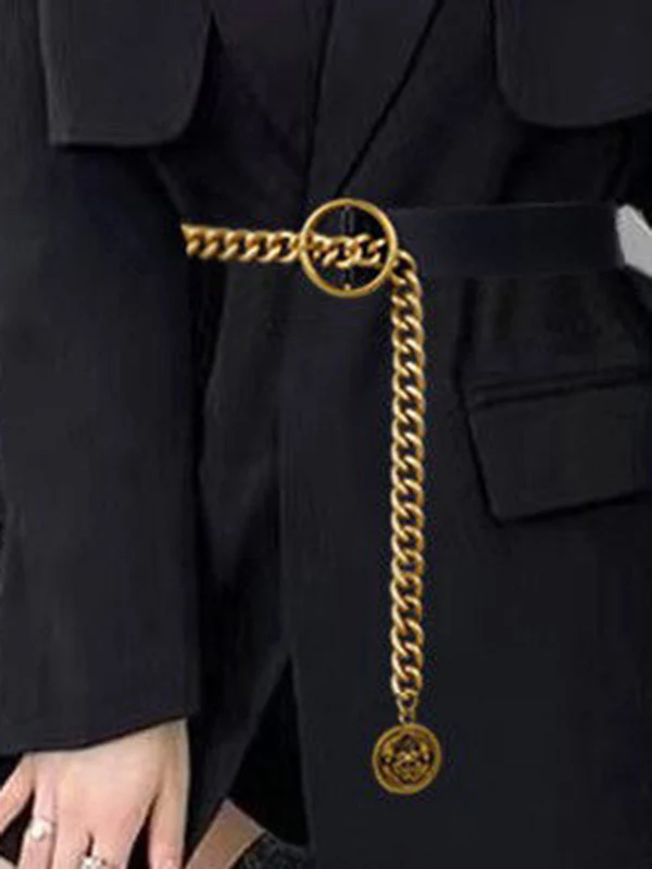 Asymmetric Chains Geometric Split-Joint Waist Belts & Thigh Cuffs - Image 4