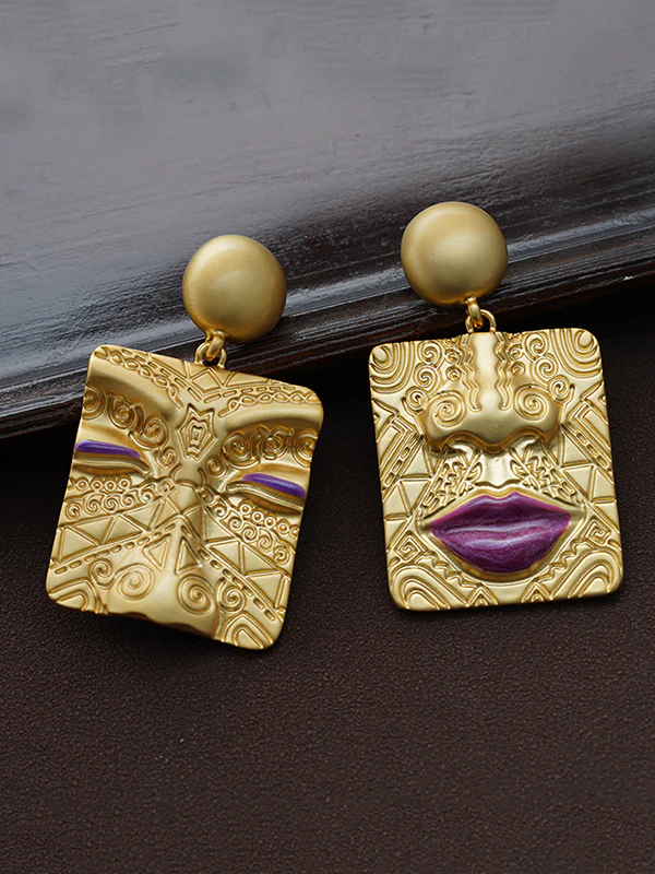 Asymmetric Embossed Earrings Accessories - Image 3