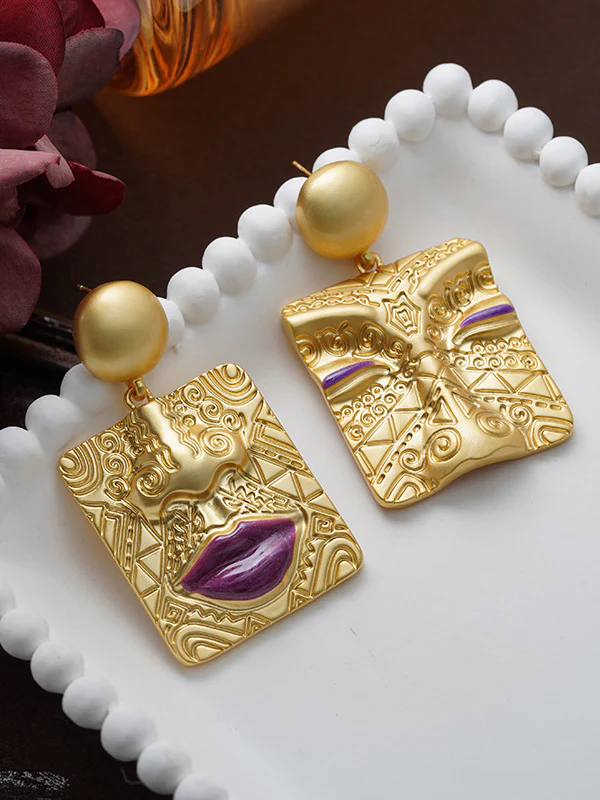 Asymmetric Embossed Earrings Accessories - Image 4
