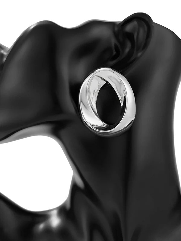 Asymmetric Shiny Solid Color Earrings Accessories - Image 6