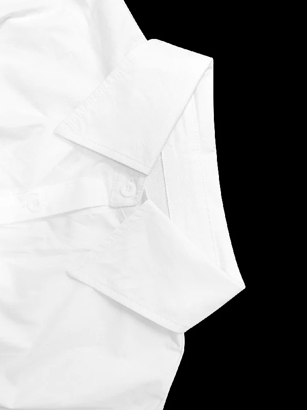 Batwing Sleeves Long Sleeves Buttoned Solid Color Lapel Blouses&Shirts Tops - Image 7