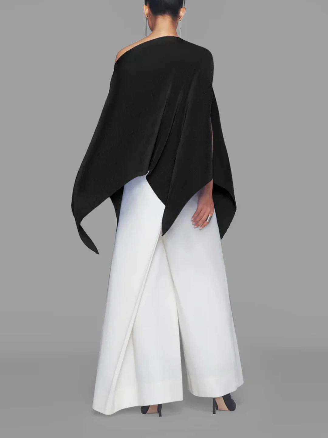 Batwing Sleeves Loose Asymmetric Solid Color One-Shoulder Blouses&Shirts Tops - Image 6