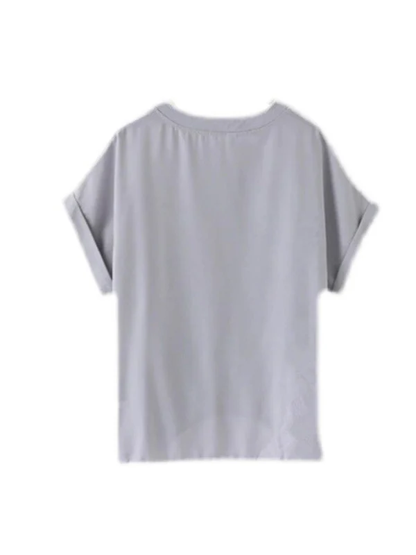 Batwing Sleeves Loose Pleated Solid Color Split-Joint Round-Neck Blouses&Shirts Tops - Image 9