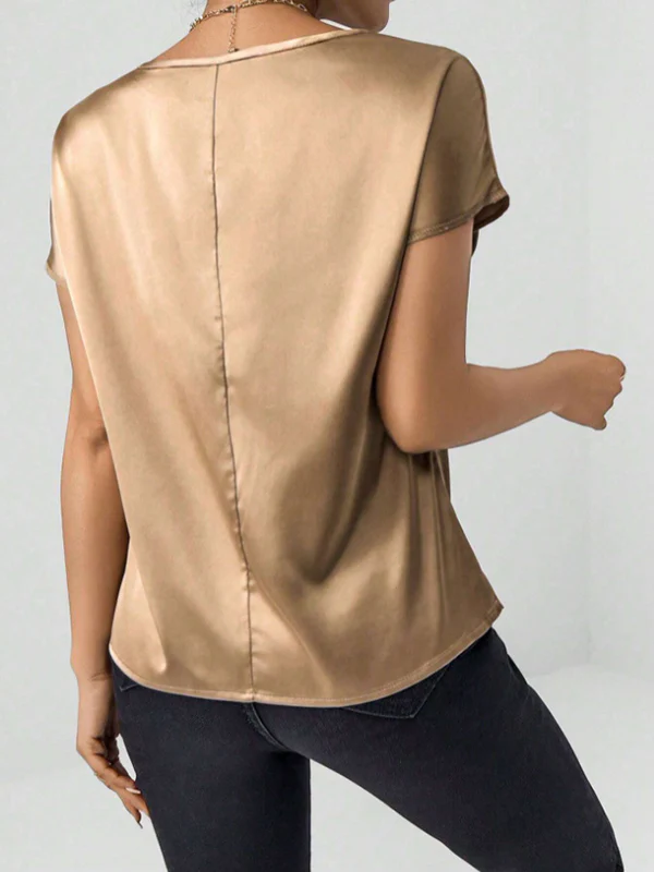 Batwing Sleeves Loose Solid Color Round-Neck T-Shirts Tops - Image 10
