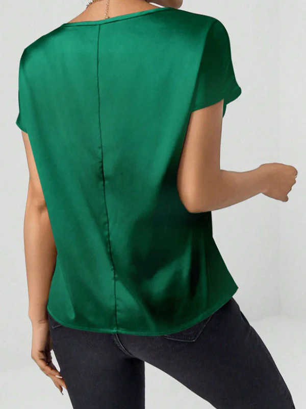Batwing Sleeves Loose Solid Color Round-Neck T-Shirts Tops - Image 14