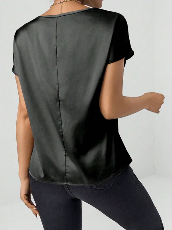 Batwing Sleeves Loose Solid Color Round-Neck T-Shirts Tops - Image 18