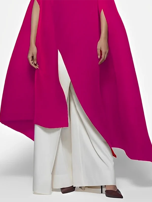 Batwing Sleeves Loose Solid Color Split-front Off-the-shoulder Blouses&shirts Tops - Image 5