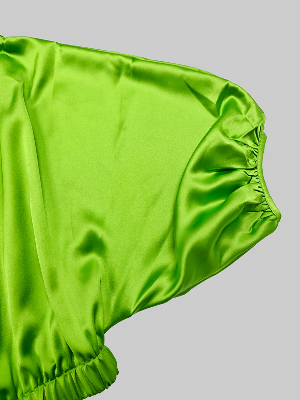 Batwing Sleeves Loose Solid Color Split-Joint Off-The-Shoulder Blouses - Image 6