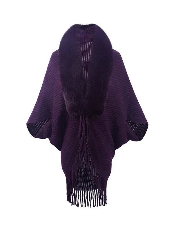Batwing Sleeves Loose Solid Color Tasseled Cardigan Coats - Image 10